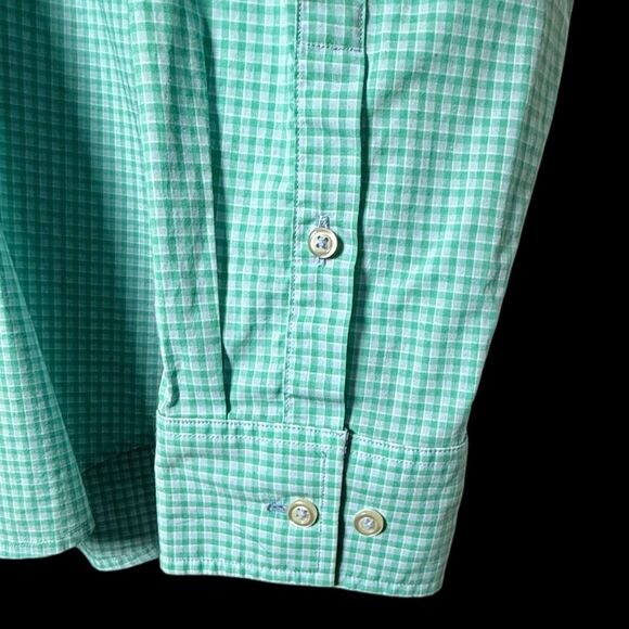 Tommy Bahama Men's XL Teal Gingham Casual Button-Down Shirt Long Sleeve‎ - Picture 3 of 10